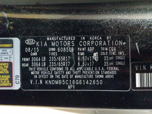 Photo 9 VIN: KNDMB5C16G6142650 - KIA SEDONA LX 