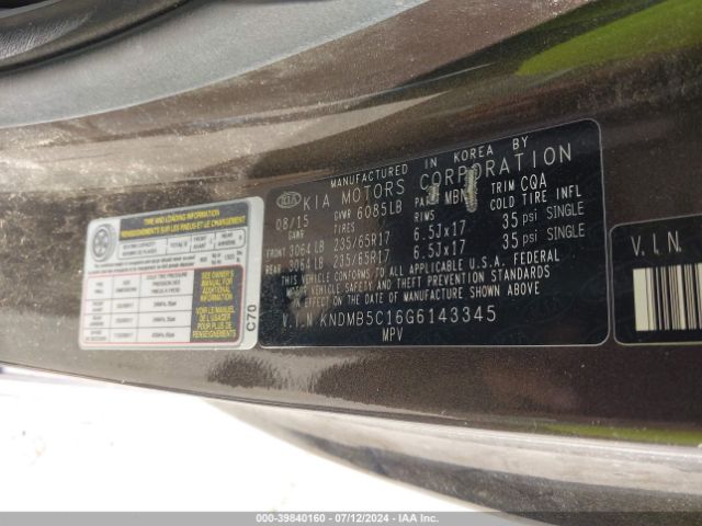 Photo 8 VIN: KNDMB5C16G6143345 - KIA SEDONA 