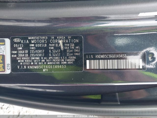 Photo 8 VIN: KNDMB5C16G6149453 - KIA SEDONA 