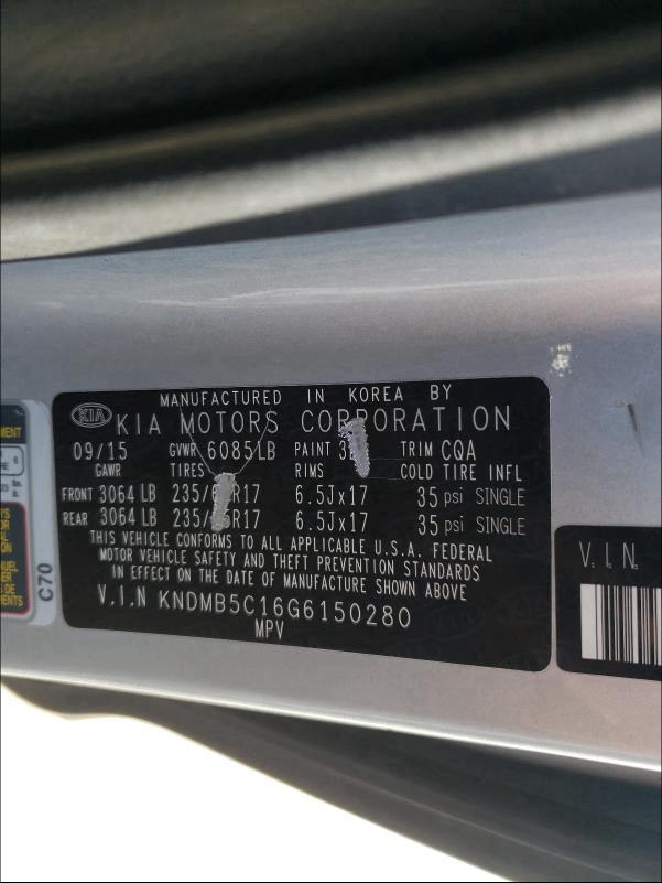 Photo 9 VIN: KNDMB5C16G6150280 - KIA SEDONA LX 