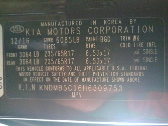 Photo 9 VIN: KNDMB5C16H6309753 - KIA SEDONA LX 