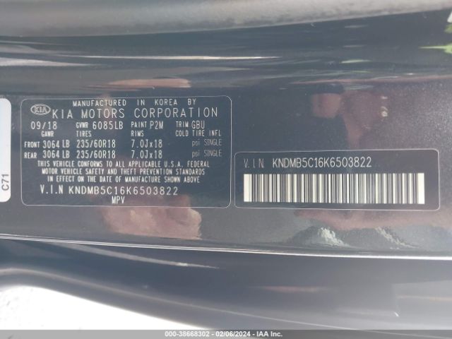 Photo 8 VIN: KNDMB5C16K6503822 - KIA SEDONA 