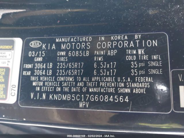 Photo 8 VIN: KNDMB5C17G6084564 - KIA SEDONA 