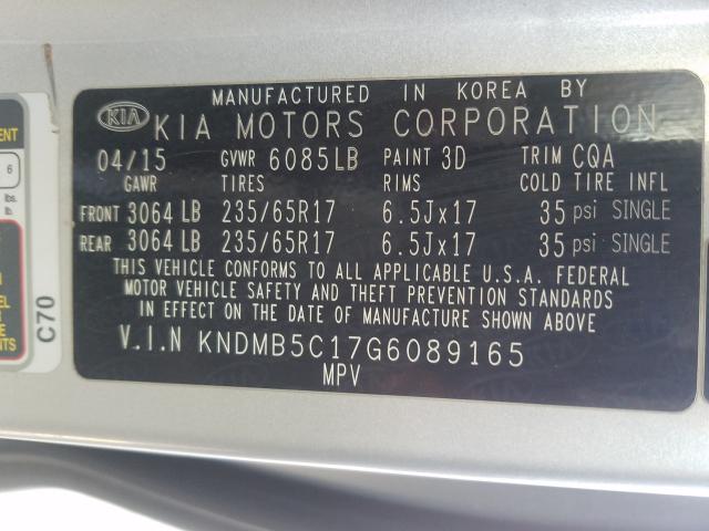 Photo 9 VIN: KNDMB5C17G6089165 - KIA SEDONA LX 