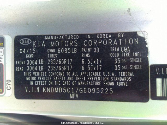 Photo 8 VIN: KNDMB5C17G6095225 - KIA SEDONA 