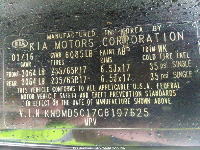 Photo 8 VIN: KNDMB5C17G6197625 - KIA SEDONA 