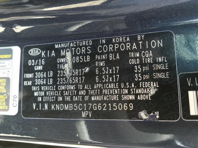 Photo 9 VIN: KNDMB5C17G6215069 - KIA SEDONA LX 