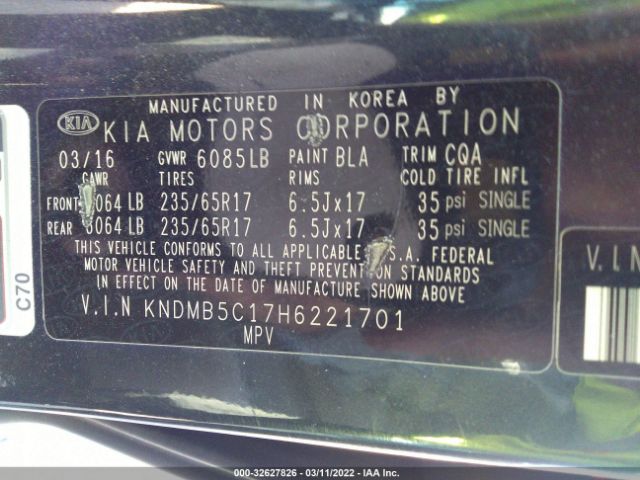 Photo 8 VIN: KNDMB5C17H6221701 - KIA SEDONA 