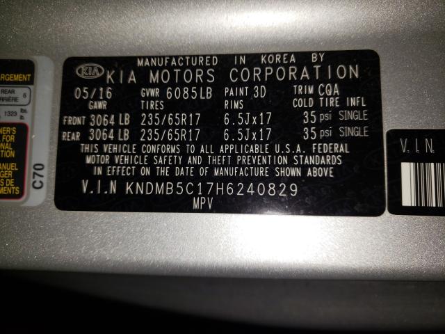 Photo 9 VIN: KNDMB5C17H6240829 - KIA SEDONA LX 