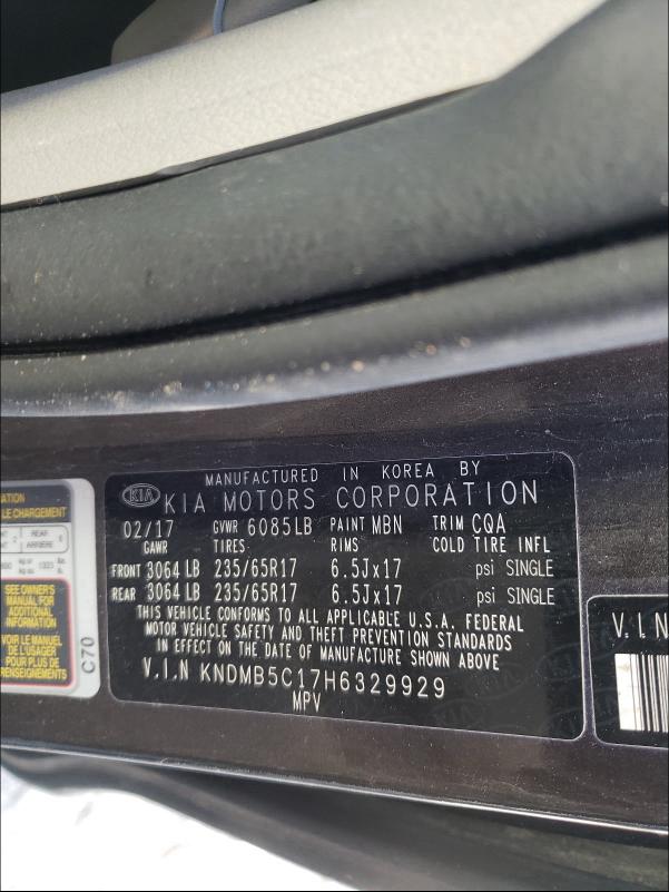 Photo 9 VIN: KNDMB5C17H6329929 - KIA SEDONA LX 