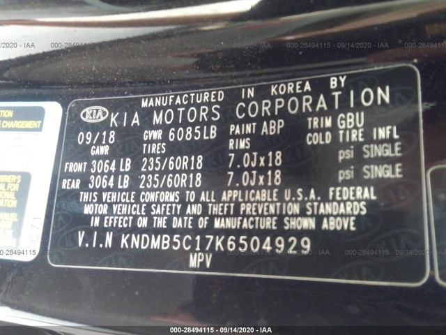 Photo 8 VIN: KNDMB5C17K6504929 - KIA SEDONA 