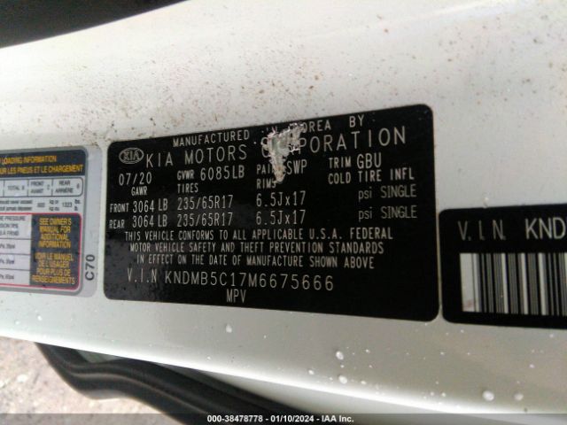 Photo 8 VIN: KNDMB5C17M6675666 - KIA SEDONA 