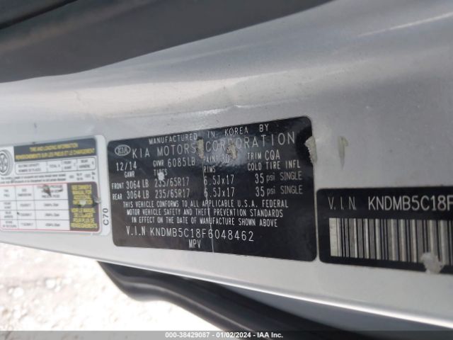 Photo 8 VIN: KNDMB5C18F6048462 - KIA SEDONA 