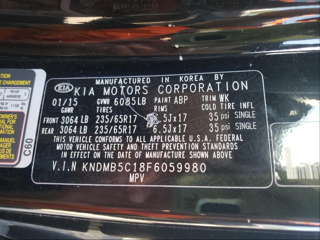 Photo 9 VIN: KNDMB5C18F6059980 - KIA SEDONA LX 