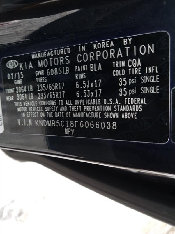 Photo 9 VIN: KNDMB5C18F6066038 - KIA SEDONA LX 