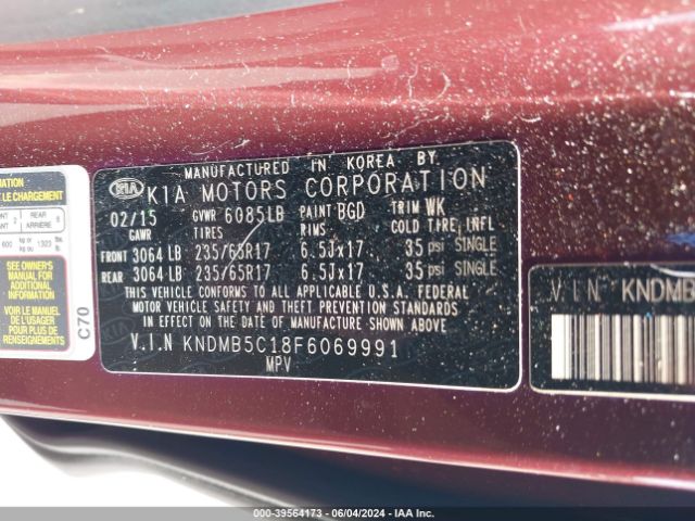 Photo 8 VIN: KNDMB5C18F6069991 - KIA SEDONA 