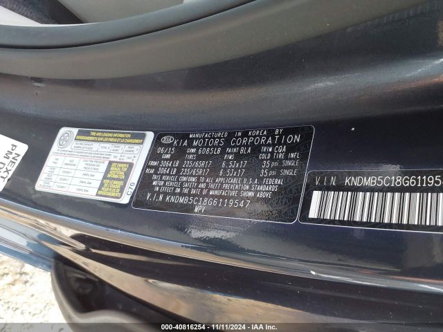 Photo 8 VIN: KNDMB5C18G6119547 - KIA SEDONA 