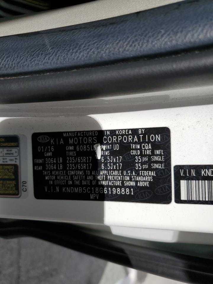 Photo 12 VIN: KNDMB5C18G6198881 - KIA SEDONA 