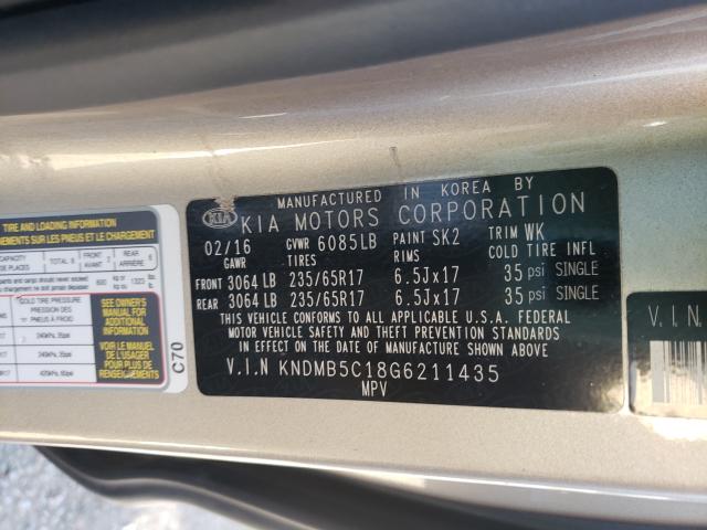 Photo 9 VIN: KNDMB5C18G6211435 - KIA SEDONA LX 