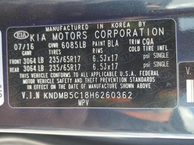 Photo 12 VIN: KNDMB5C18H6260362 - KIA SEDONA LX 