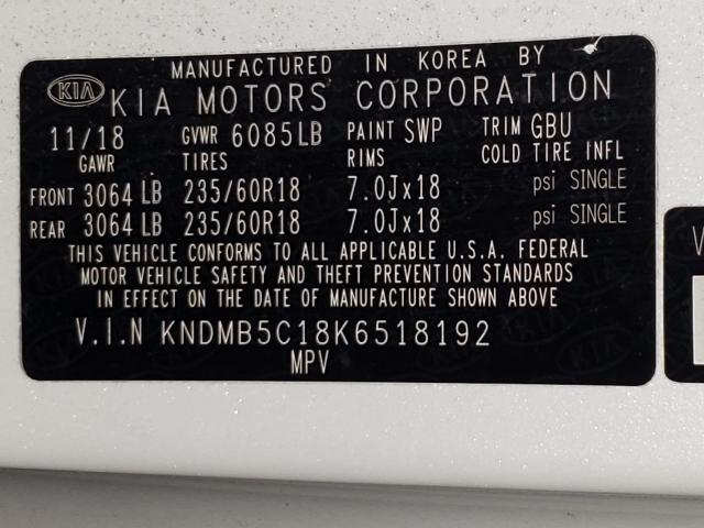 Photo 9 VIN: KNDMB5C18K6518192 - KIA SEDONA LX 