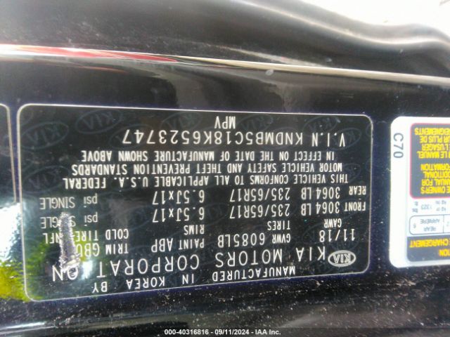 Photo 8 VIN: KNDMB5C18K6523747 - KIA SEDONA 