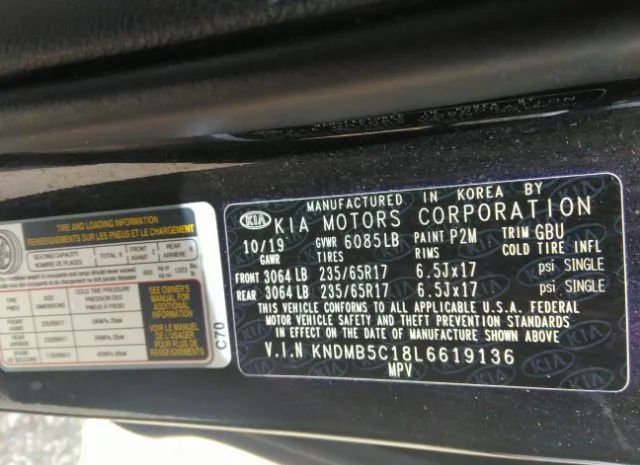 Photo 8 VIN: KNDMB5C18L6619136 - KIA SEDONA 