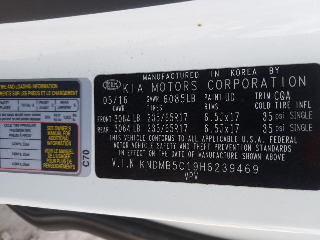 Photo 9 VIN: KNDMB5C19H6239469 - KIA SEDONA LX 