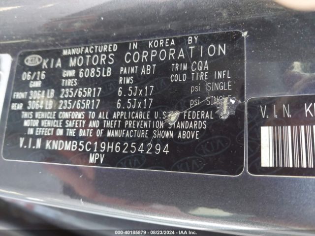 Photo 8 VIN: KNDMB5C19H6254294 - KIA SEDONA 