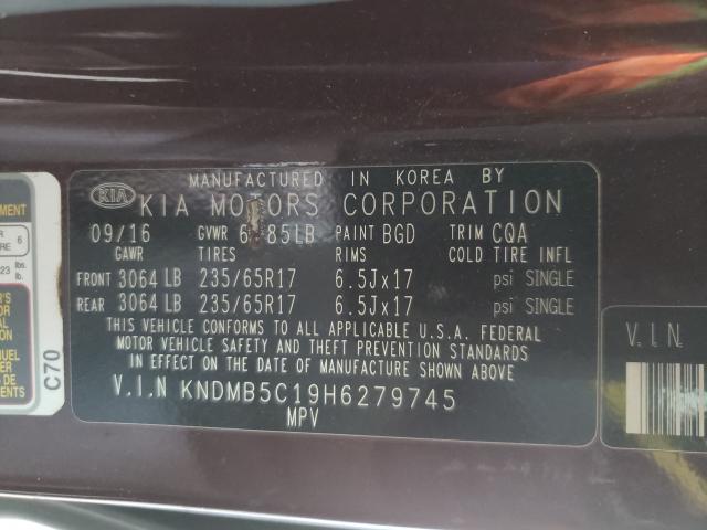 Photo 9 VIN: KNDMB5C19H6279745 - KIA SEDONA LX 