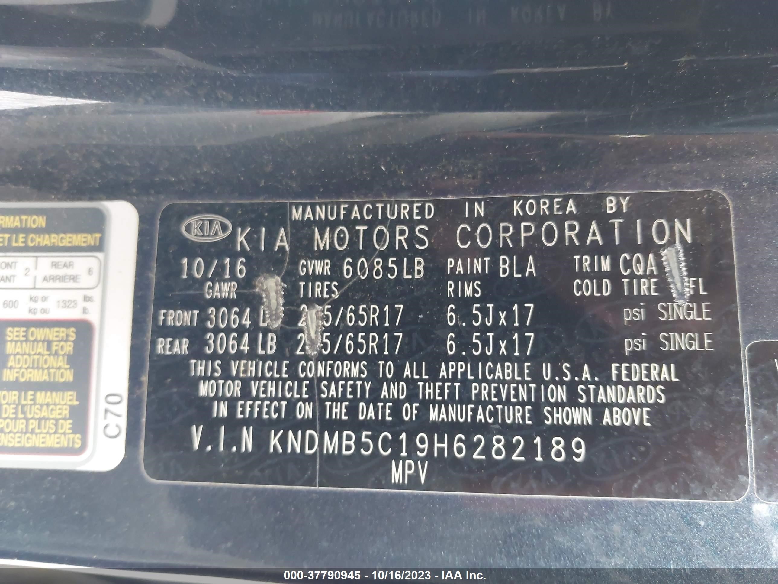 Photo 8 VIN: KNDMB5C19H6282189 - KIA SEDONA 