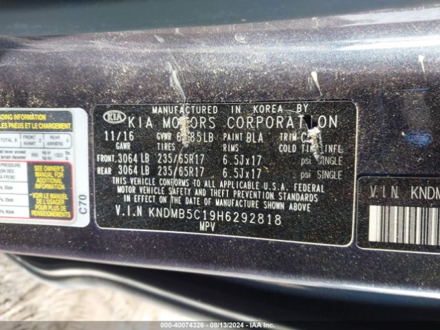 Photo 8 VIN: KNDMB5C19H6292818 - KIA SEDONA 