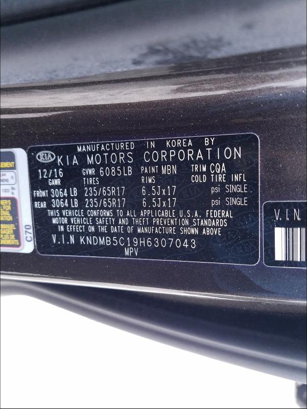 Photo 9 VIN: KNDMB5C19H6307043 - KIA SEDONA LX 