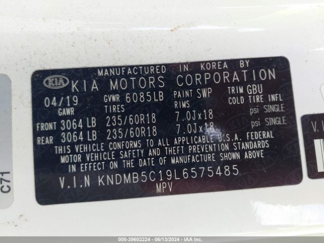 Photo 8 VIN: KNDMB5C19L6575485 - KIA SEDONA 