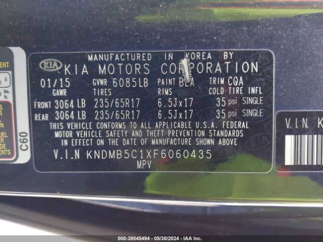 Photo 8 VIN: KNDMB5C1XF6060435 - KIA SEDONA 