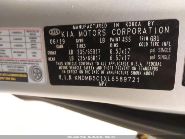 Photo 8 VIN: KNDMB5C1XL6589721 - KIA SEDONA 