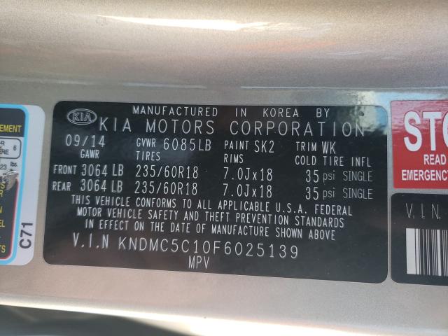 Photo 9 VIN: KNDMC5C10F6025139 - KIA SEDONA EX 