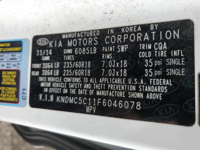 Photo 9 VIN: KNDMC5C11F6046078 - KIA SEDONA EX 