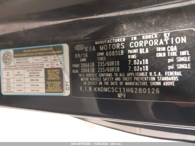 Photo 8 VIN: KNDMC5C11H6280126 - KIA SEDONA 