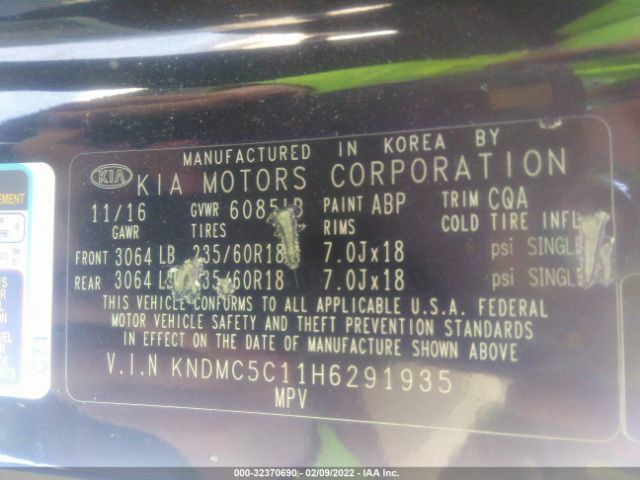 Photo 8 VIN: KNDMC5C11H6291935 - KIA SEDONA 