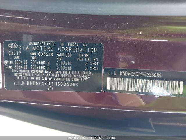 Photo 8 VIN: KNDMC5C11H6335089 - KIA SEDONA 