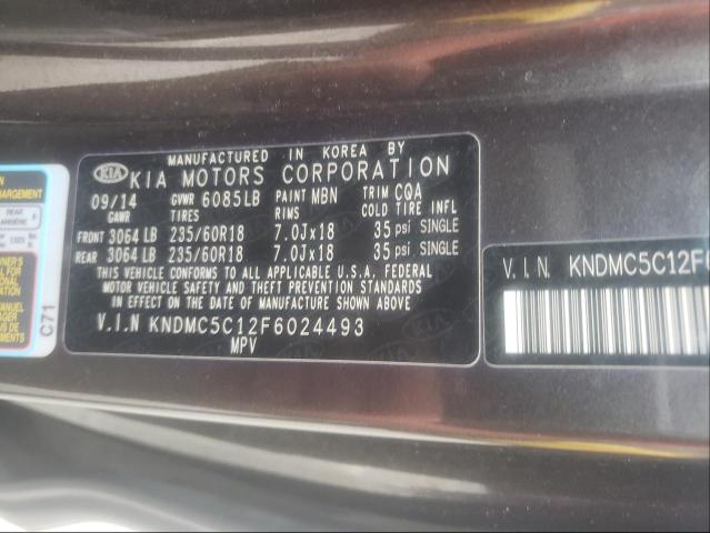 Photo 9 VIN: KNDMC5C12F6024493 - KIA SEDONA EX 