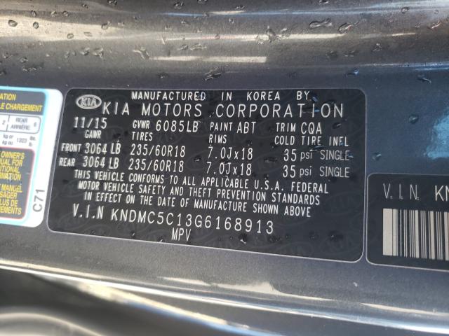 Photo 9 VIN: KNDMC5C13G6168913 - KIA SEDONA EX 