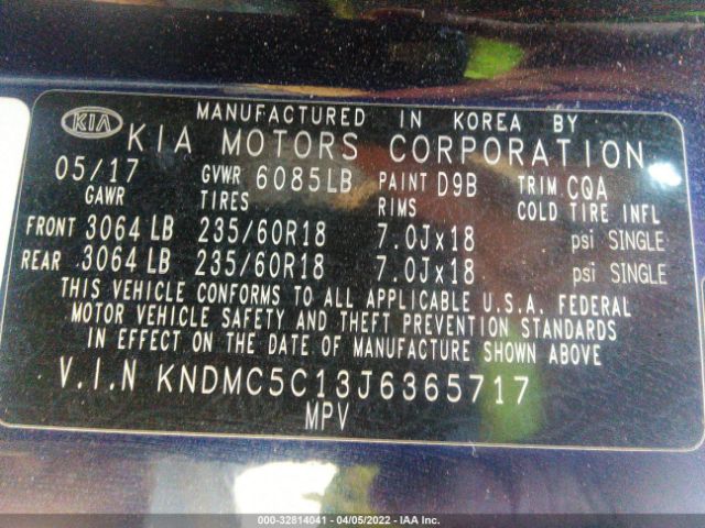 Photo 8 VIN: KNDMC5C13J6365717 - KIA SEDONA EX 