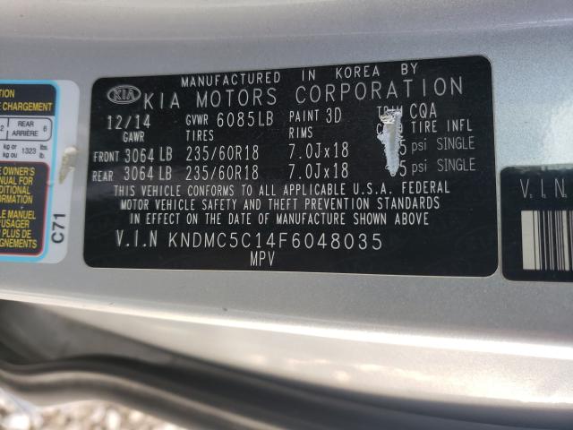 Photo 9 VIN: KNDMC5C14F6048035 - KIA SEDONA EX 