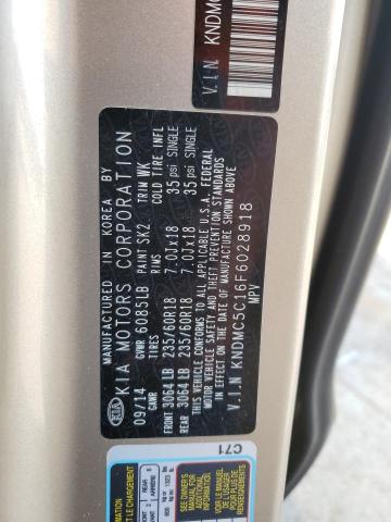 Photo 13 VIN: KNDMC5C16F6028918 - KIA SEDONA EX 