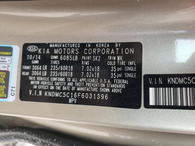 Photo 9 VIN: KNDMC5C16F6031396 - KIA SEDONA EX 