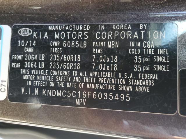 Photo 9 VIN: KNDMC5C16F6035495 - KIA SEDONA EX 