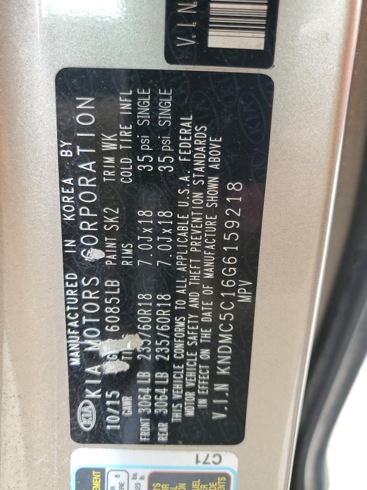 Photo 12 VIN: KNDMC5C16G6159218 - KIA SEDONA 