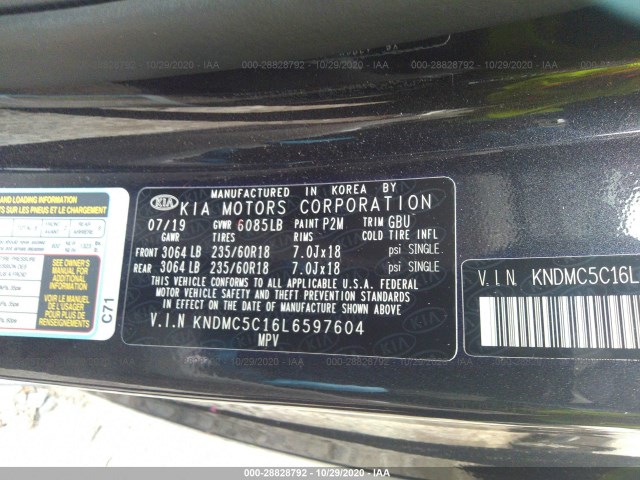 Photo 8 VIN: KNDMC5C16L6597604 - KIA SEDONA 